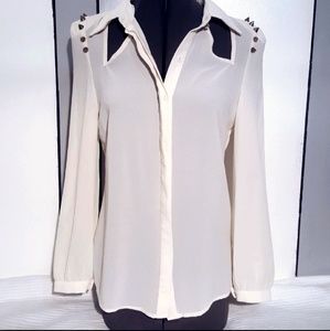 English Rose Studded light beige top SM